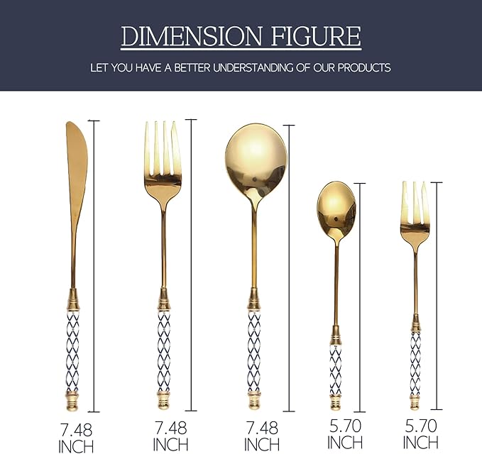 30-piece Silverware Set With Ceramic Handle, Premium Food Grade Stainless Steel Flatware Sets, Mirror Polished Cutlery Set, Dishwasher Safe (for 6 People)