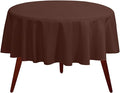 Gee Di Moda Round Tablecloth - 120 Inch Chocolate Round Table Cloth for 60 to 96 Inch Round Tables - Heavy Duty Washable Fabric - for Buffet Table, Holiday Party, Dinner, Wedding & Baby Shower