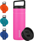 BJPKPK Insulated Water Bottle with 2 Lids,20 oz Double Wall Stainless Steel Vacuum Tumbler Travel Coffee Mug,Wide Mouth Thermal Cup,Barbie Pink