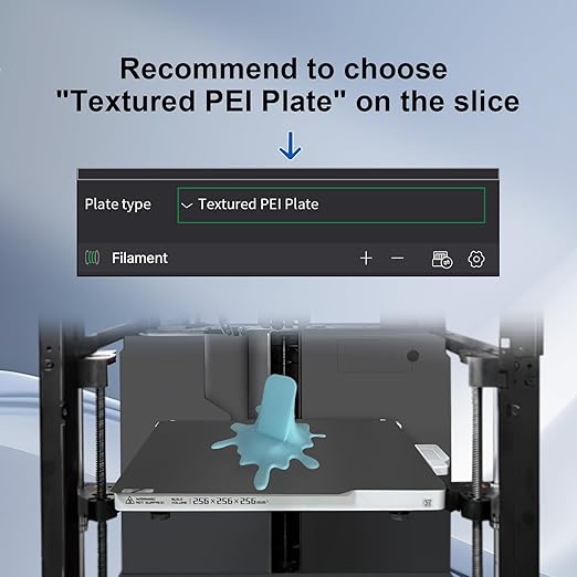 X1C P1S P2S A1 PEI Sheet for Bambu Lab 257x257mm, Smooth+Textured PEI Build Plate Flexible Removal PEI Bed Plate for Bambu Labs X1 X1C X1E P1P P1S P2S A1