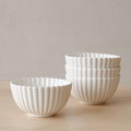 WENSHUO Flower-Shaped Daisy Bowl Set, 5.5-Inch, 17oz, Pack of 4 (Nacre White)