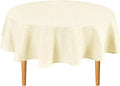 Hiasan Round Tablecloth 30 Inch Linen - Wrinkle and Stain Resistant Washable Polyester Fabric Table Cloth for Dining Room Kitchen Party, Champagne
