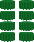 8 Pack Green Round Tablecloth 120 Inch Wrinkle Resistant Round Green Table Cloth Reusable and Washable Polyester Fabric Table Covers for Buffet Wedding Party and Banquet