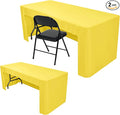 Nasitos 2 Pack 6' Fitted Tablecloth Yellow Trade Show Table Cloth-Open Back Tablecloth Washable and Wrinkle Resistant Rectangular Trade Show Table Cover for Weddings, Parties, Banquet, Baby Shower