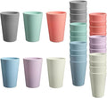 24 Pcs Unbreakable Plastic Cups Set, 14 oz Reusable Plastic Cups, Stackable Water Tumblers, Drinking Cup for Kitchen, Outdoor, BPA-free, Dishwasher Refrigerator and Microwave Safe (14 oz, 6 Colors)