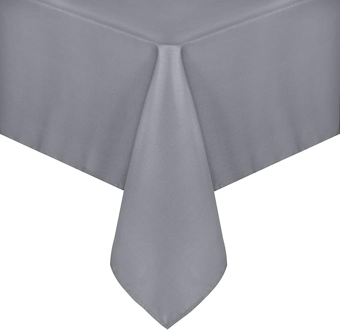 sancua Rectangle Tablecloth - 60 x 120 Inch - Stain and Wrinkle Resistant Washable Polyester Table Cloth, Decorative Fabric Table Cover for Dining Tables, Buffet Parties and Camping, Light Grey