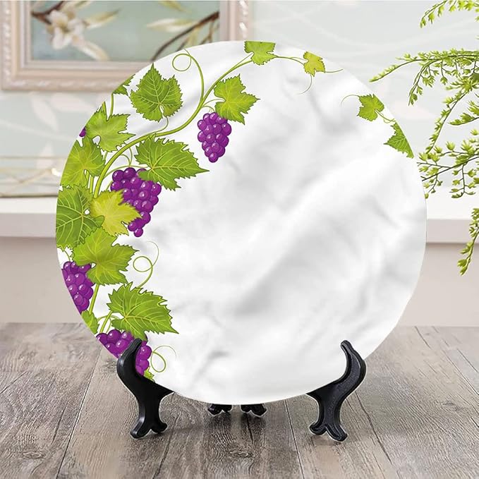 Ceramic Display Plate, Vineyard Ceramic Hanging Decorative Plate, Italian Latin Artistic, 6 Inch, Living Room Kitchen Decoration Household, Multicolor