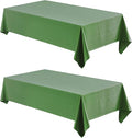 2 Pack Rectangle Tablecloth, 60x84 inch, Water Resistant Wrinkle Free Linen Textured Table Cloth Washable, Decorative Fabric Table Cover for Dining, Party and Camping, Green