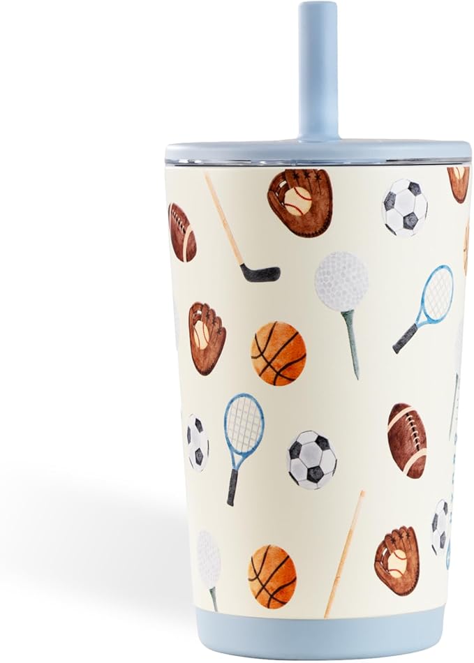 HydroJug Everyday Tumbler 14 oz – Ceramic-Lined Insulated Tumbler with Straw and Soft-Touch Lid, Cup Holder Friendly, Double-Wall Vacuum Insulation, Reusable Travel Cup – Sports