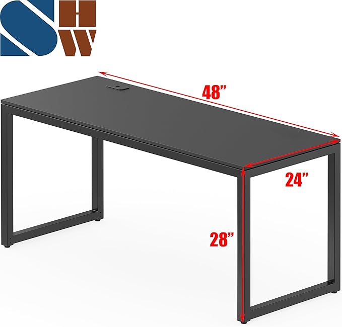 SHW 48-Inch Commercial-Grade Office Computer Desk, Black