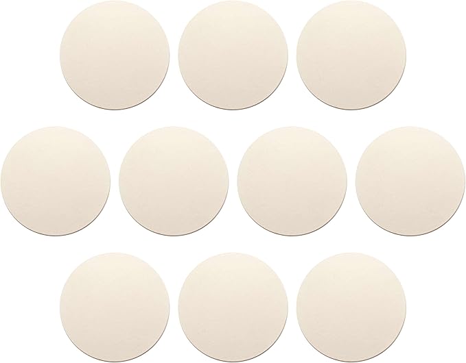 DISCOUNT PROMOS Ceramic Coasters Set of 10, Bulk Pack - 4 Inches with Cork Bottom Pad, Perfect for Hotel, Bar, Restaurant - Natural