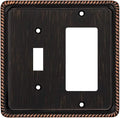 Henne Bery Rope Edge Decorative Wall Plate Switch Plate Outlet Cover (Toggle/Decorator, Aged Bronze)