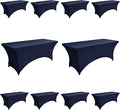 10-Pack 6ft Spandex Table Covers for Rectangle Standard Folding Tables - Wrinkle Resistant Stretch Tablecloths - Ultimate Fitted Table Protector for Parties, Banquet, Wedding