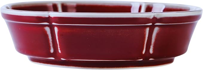 7.8" Oxblood Red Ceramic Decorative Bowl for Kitchen & Entryway Table, Fruit and Keys(Red)