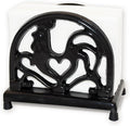 Vintage Metal Napkin Holder, Heavy Cast Iron Napkin Holder Organizer for Kitchen Restaurant Home Décor, Black