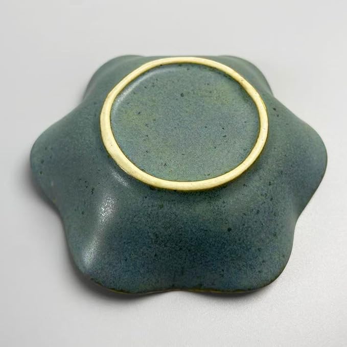 Jewelry Dish Tray - Ceramic Trinket Tray for Rings, Keys, Earrings | Decorative Key Bowl for Women, Gift for Friends, Sisters, Daughter, Mother, Lotus leaf shap, Jewelry Trays (Starry Blue)