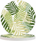 Green Palm Tree Leaves Coaster for Drinks Individual Tropical Summer Floral Leaf Nature Organic Plant Presents for Housewarming Birthday and Family 100% Diatomite 4''X 4'',2 Pack