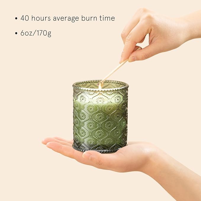 LA JOLIE MUSE Pine & Pomegranate Candle | Lemon, Pomegranate & Pine | 6 oz Natural Soy Wax | 40 Hours Clean Burn | Gift-Ready for Hosts, Gatherings | Elegant Home Décor