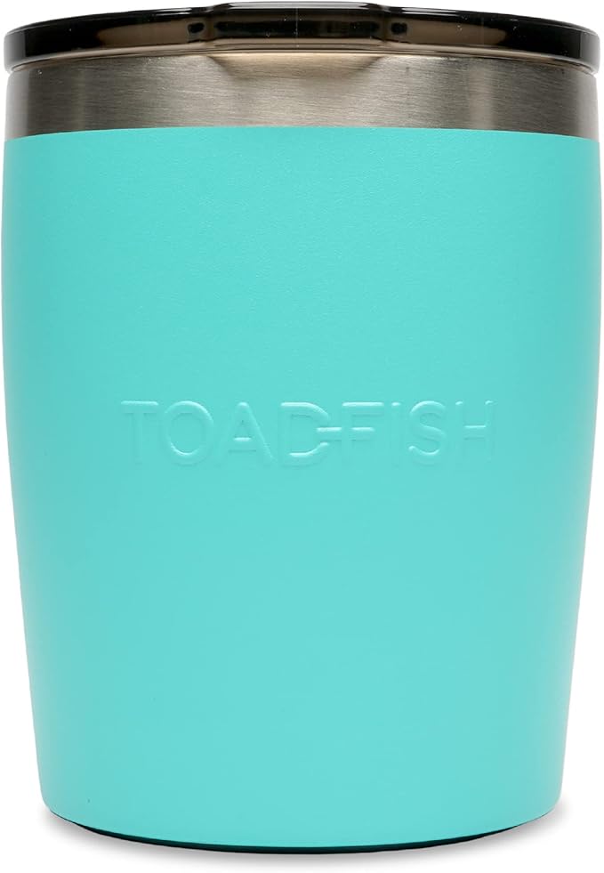 Toadfish Non-tipping 10oz Double Wall Insulated Stainless Steel Rocks Tumbler w/Easy Slide Lid - Teal