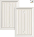 2-Pack Classic Beadboard Single Blank Wall Plate, Durable Natural Bamboo Fiber Wall Plate Cover,Light Almond 1 Gang Wall Plate for Unused Outlets/Switches