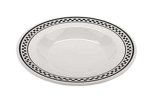 G.E.T. B-1611-X-EC Melamine Pasta Bowl with Wide Rim, 16 Ounce, Diamond Chexers (Set of 4)