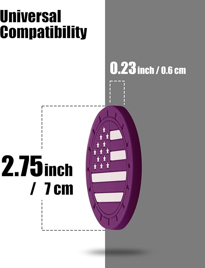 4 Pack Car Cup Coasters, Universal American Flag Non-Slip Silicone Cup Holder Inserts, Car Interior Accessories, Purple