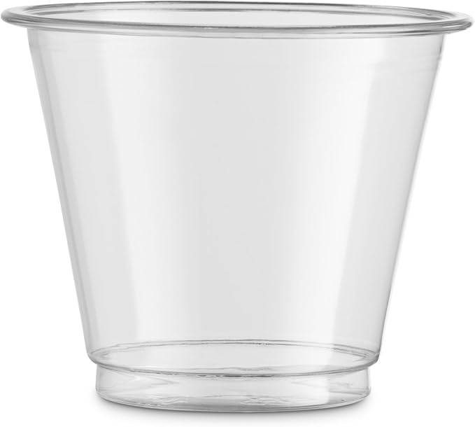 Munfix 250 Pack Clear Plastic Cups, 9 Oz Old Fashioned Tumblers, Disposable Drinking Cups, Bulk Plastic Party Cups for Birthday Parties, Picnics, Ceremonies, and All Events, Recyclable and BPA-Free