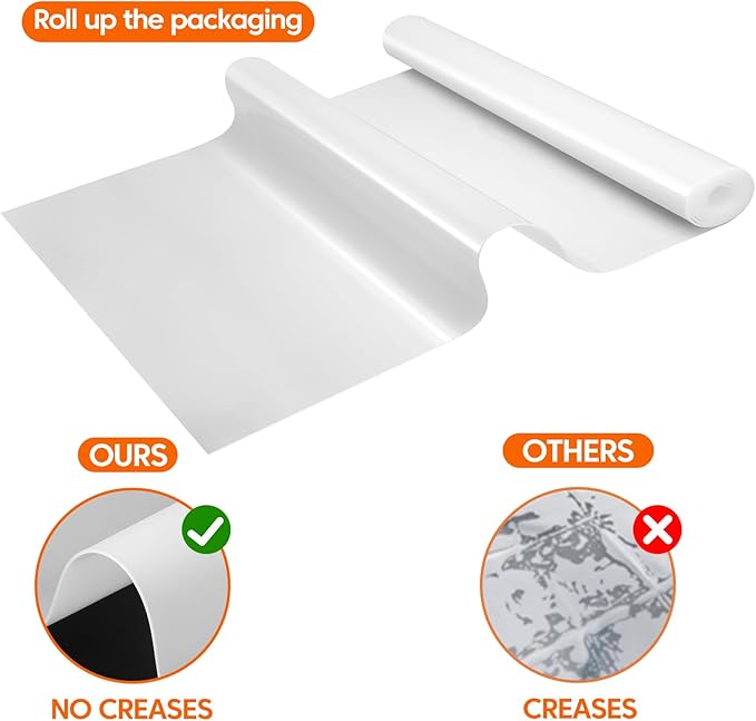 Large Silicone Mats for Kitchen Counter,12"x72" Cuttable Silicone Roll for Silicone Heat Resistant Mat Silicone Placemat Cabinet Liner,New Skin-Friendly Material Countertop Protector,Translucent