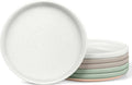 LIANYU Stoneware Dinner Plates Set of 6, 10.5 Inch Porcelain Dinner Plates for Kitchen, Large and Round Ceramic Salad Dishes Set, Oven, Microwave & Dishwasher Safe, Scratch Resistant, Three-color