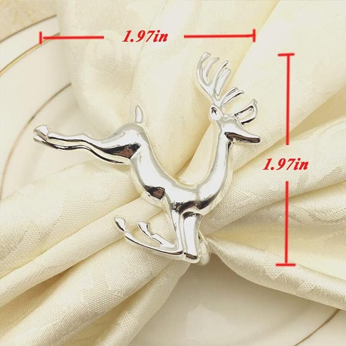 Napkin Rings Set of 8 Silver Set of 8 Napkin Rings Christmas, Holidays, Thanksgiving Deer -o