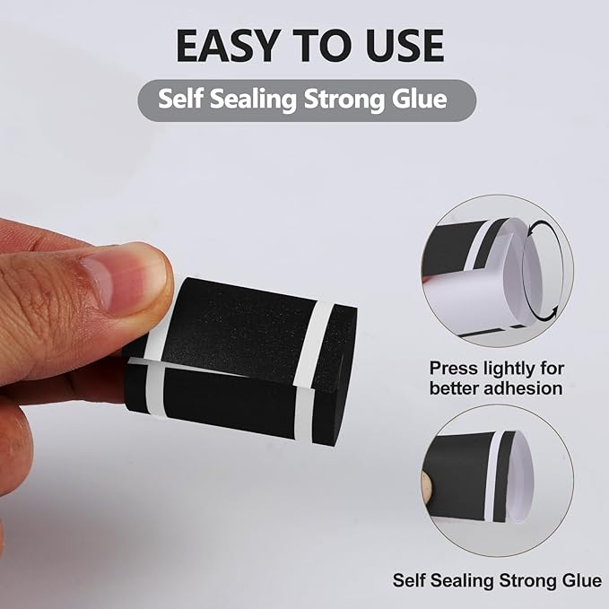 Germiwipe 500 Pcs Black White Paper Napkin Bands Self Adhesive, 1.5x4.25 Inch Silverware Wraps Band Paper Napkin Rings for Restaurant, Family Gathering, Outdoor, Wedding and Holidays