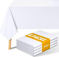 Smiry 4 Pack Rectangle Table Cloth, Waterproof Anti-Scratch Polyester Tablecloth, Decorative Washable Fabric Table Cover for Dining, Buffet, Parties and Outdoor, 52x70, White