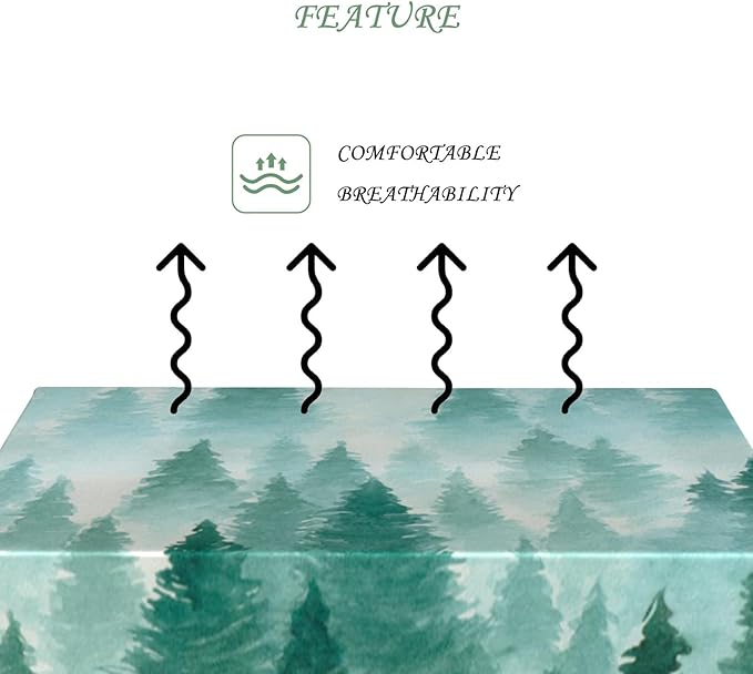 60x120 Inch Nature Rectangular Tablecloth Watercolour Pine Forest Fairyland Table Cloth Waterproof Durable Table Cover for Holiday Picnic Gaming Room BBQ Decor