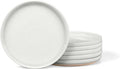 LIANYU Stoneware Dinner Plates Set of 6, 7.75 Inch Small Ceramic Salad Dessert Plate for Kitchen, Porcelain Round Serving Dishes Set, Oven, Microwave & Dishwasher Safe, Scratch Resistant, Snowy White
