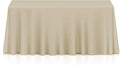 Lann's Linens 90 x 156 Inch Rectangular Tablecloth, Washable Polyester Fabric Table Cloth for Dining Tables, Parties, Restaurants, Weddings - Beige