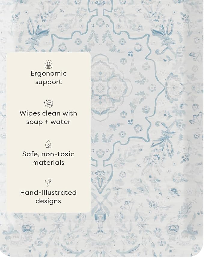 House of Noa Nama Standing Mat – Anti-Fatigue Cushioned Kitchen Mats for Floor | Ergonomic Bounce-Back Foam Kitchen Mats | Anti-Fatigue Mats for Kitchen & Standing | Emile Delft Blue | 22" x 54"