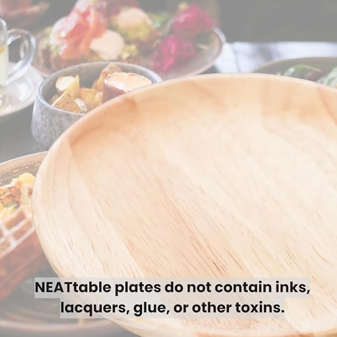 NEATtable Palm Leaf Plates | Disposable & Compostable | Eco Friendly & 100% Natural | Great for Outdoor Events, Wedding, Party, Barbecues | 6-inch Round Plate, Pack of 25