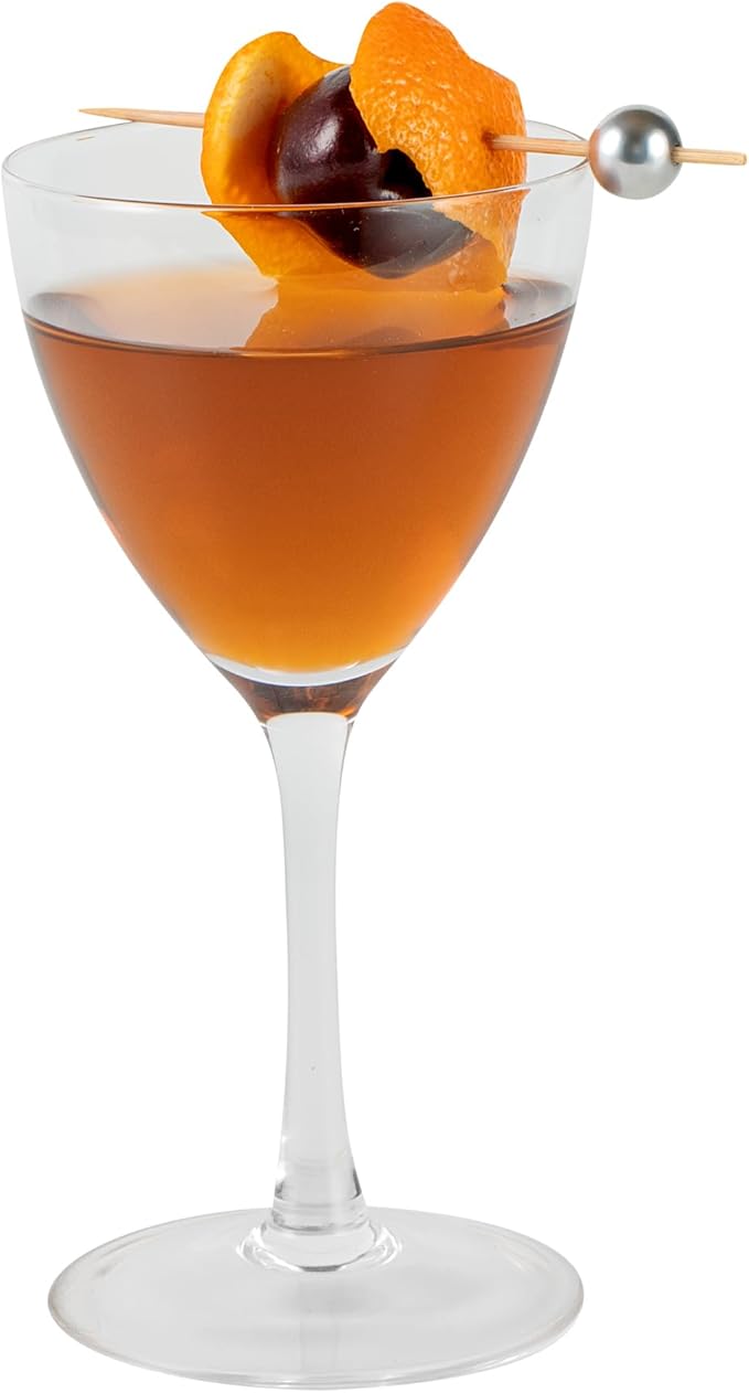 Restaurantware-Vetri 5 Ounce Nick And Nora Glasses, 6 Dishwashable Martini Glasses - No Lead, Vintage Inspired, Clear Glass Cocktail Drinkware, For Hosting Parties, Serve Whiskey, Gin And More