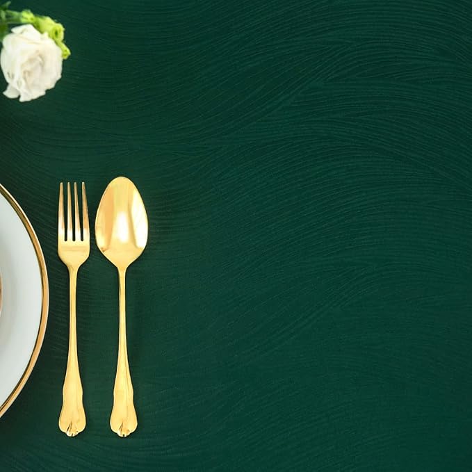 maxmill Jacquard Table Cloth Swirl Pattern Spillproof Wrinkle Resistant Water Proof Heavy Weight Soft Tablecloth for Kitchen Dinning Tabletop, Christmas Parties, Square 70 x 70 Inch, Hunter Green