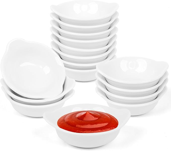 Soy Sauce Dish, 16 Pack 2 Oz Ceramic Dip Bowls Mini Dipping Bowls,Dipping Sauce Cups For BBQ, Condiments, Appetizer, Dessert, Sushi, Party