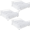 3PCS Napkin Holders for Paper Napkins, White Flat Napkins Holders, Metal Napkin Dispenser for Kitchen Tables, Farmhouse, Dinner, Outdoor