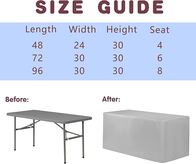 HolidayIdeas 2 Pack Red Fitted Tablecloth for 8ft Tables, 4-Sided Christmas Table Cover for Holiday Markets, Yard Parties, & Gift Tables, Wrinkle-Resistant Washable Xmas Decorations