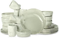 Stone by Mercer Project Atik Modern Stoneware 32-Piece Dinnerware Set, Plate and Bowl Set, Dish set for 8, Sage-Grey