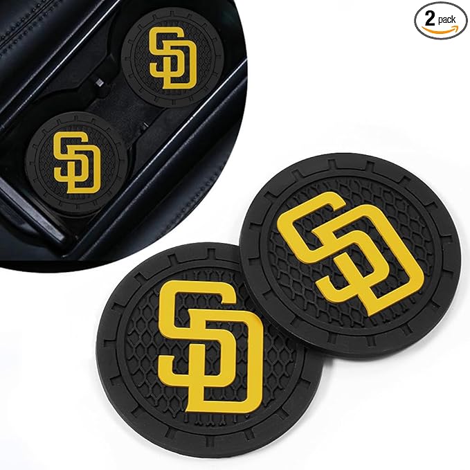Silicone Padres Car Cup Holder Coasters,Baseball Fans Car Coasters for San Diego Padres Fans, Non-Slip Universal Fit Cup Holder Insert