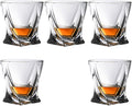 Crystal Whiskey Glass Set of 5 - Old Fashioned Bourbon Glasses, Perfect for Scotch and Cocktails (Style 2,5pcs)