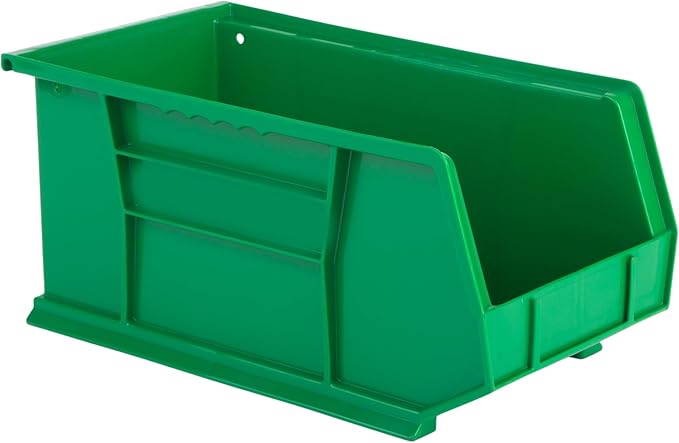 Hudson Exchange 15" x 8" x 7" Plastic Stackable Storage Bin and Hanging Container, Green