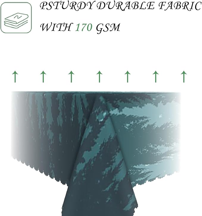 60x120 Inch Nature Rectangular Tablecloth Forest Silhouette Painting Table Cloth Waterproof Durable Table Cover for Picnic Indoor Gaming Room Decor