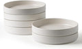 famiware Star 7.5" Pasta Bowls Set, Salad Bowl Set of 6, Double Reactive Glaze, Stackable, Perfect for Your Friend for Housewarming, Thanksgiving, Christmas, Matte White (Full Glaze)
