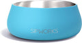 Sipworks Stainless Steel Dog Bowl – 32oz Weighted Metal Food and Water Bowls for Dogs and Cats with Non-Slip Base - Pet Bowls for All Breeds Sizes for Travel & Outdoor Play | Sky Blue