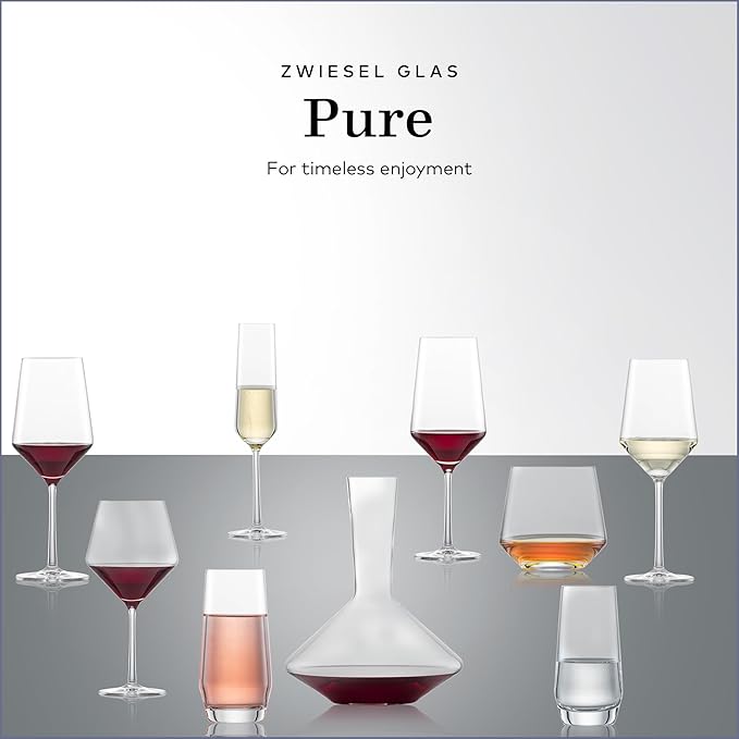 ZWIESEL GLAS Pure Beaujolais Red Wine Glasses (Set of 4), Wine Glasses for Red Wine, Dishwasher-Safe Machine-Made Tritan Crystal Glasses, Made in Germany (16 Ounce)
